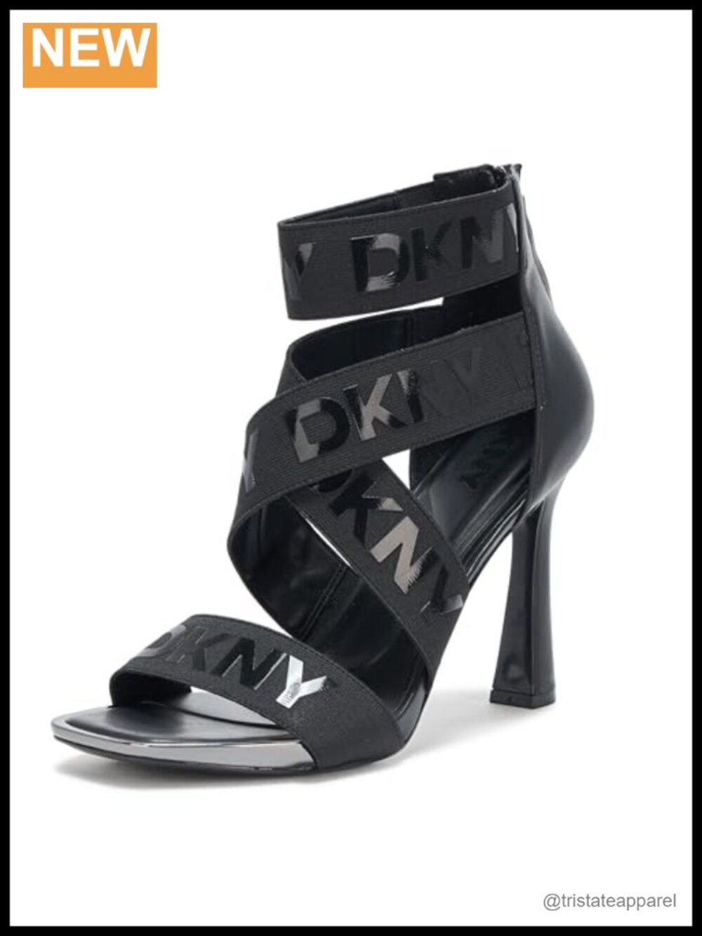 DKNY Coda Evening Strappy Dress Heel With Logo - Women's Faux Leather Stiletto